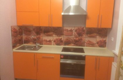 Оранжевая кухня Alva с фасадами эмаль матовая RAL 2003