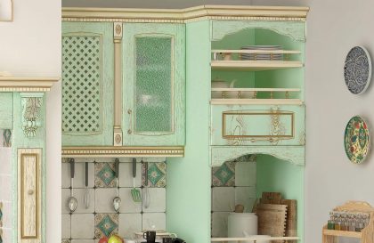 Кухня Вернисаж с фасадами из МДФ покрытыми шпоном ясеня