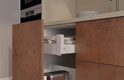 Кухня Лофт Синкрон Титан с фасадами из пластика HPL